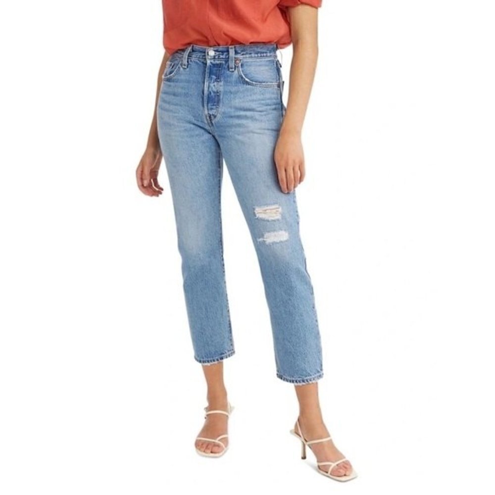 New! Levi’s 501 Original Cropped Straight Leg Jean High Rise Jeans 28